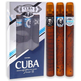 Cuba Trio 2 by Cuba for Men - 3 Pc Gift Set 1.17oz Cuba Winner EDT Spray, 1.17oz Cuba Shadow EDT Spray, 1.17oz Cuba Prestige Black EDT Spray