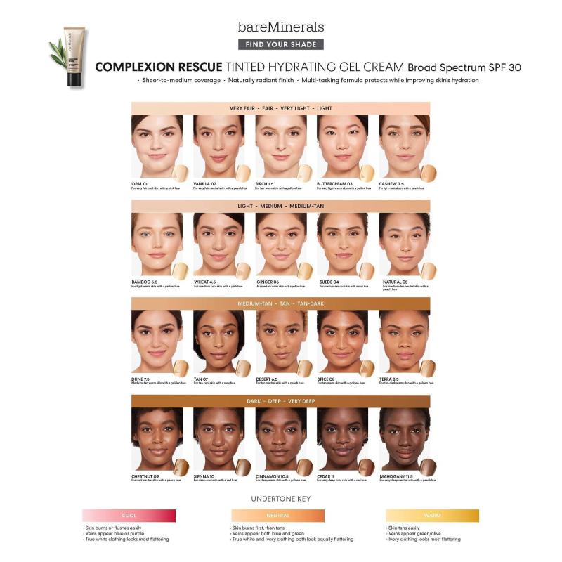 Complexion Rescue Tinted Hydrating Gel Cream SPF 30 - 01 Opal by bareMinerals for Women - 1.18 oz Foundation