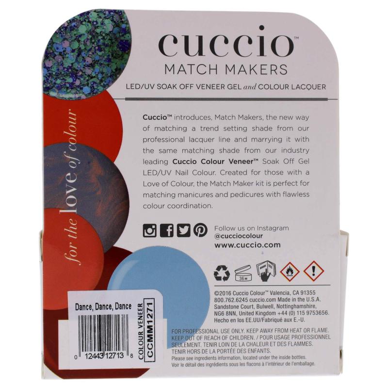 Match Makers Set - Dance Dance Dance by Cuccio Colour for Women - 2 Pc 0.44oz Veneer Soak Of Gel Nail Polish, 0.43oz Colour Nail Polish