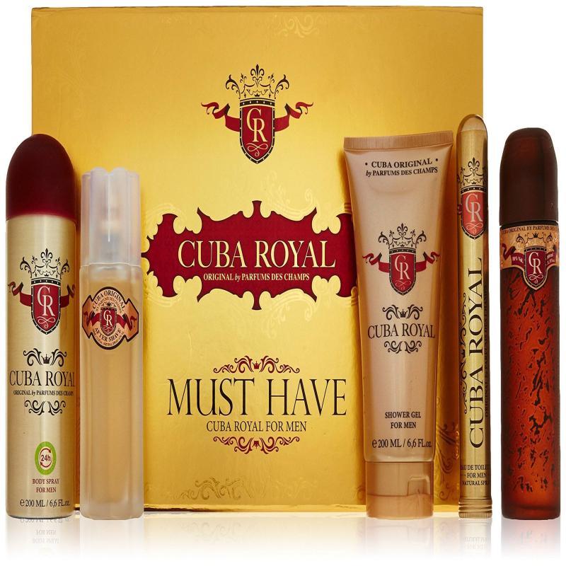Cuba Royal by Cuba for Men - 5 Pc Gift Set 3.4oz EDT Spray, 1.17oz EDT Spray, 6.6oz Shower Gel, 3.3oz After Shave, 6.6oz Body Spray