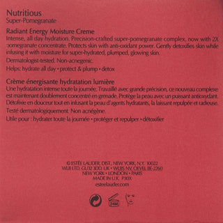 Estee Lauder Estee Nutritious Super-Pomegranate Radient Energy Moisture Creme 1.7 Ounce,clear