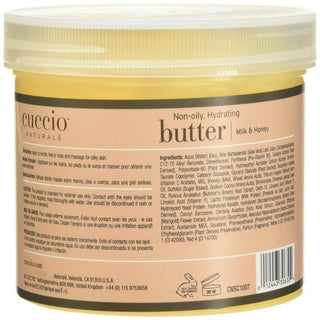 Luxury Spa Non-Oily Hydrating Butter - Milk and Honey by Cuccio Naturale for Unisex - 26 oz Body Butter