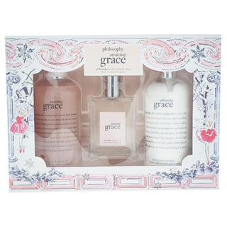 Amazing Grace Jumbo Set by Philosophy for Women - 3 Pc Gift Set 4oz EDT Spray, 16oz Shampoo Bath &amp; Shower Gel, 16oz Firming Body Emulsion