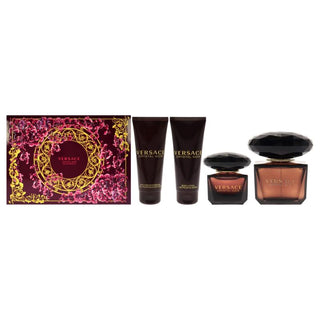 Versace Crystal Noir by Versace for Women - 4 Pc Gift Set 3oz EDT Spray, 3.4oz Bath and Shower Gel, 3.4oz Body Lotion, 5ml EDT Splash Mini