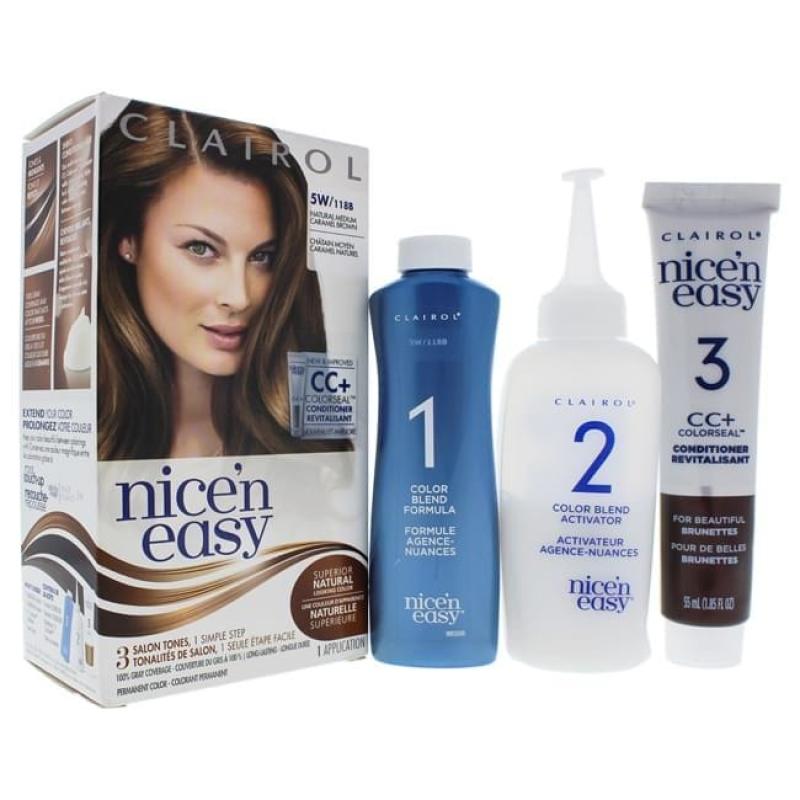 Nice n Easy Permanent Color - 5W Medium Mocha Brown by Clairol for Women - 1 Application Hair Color