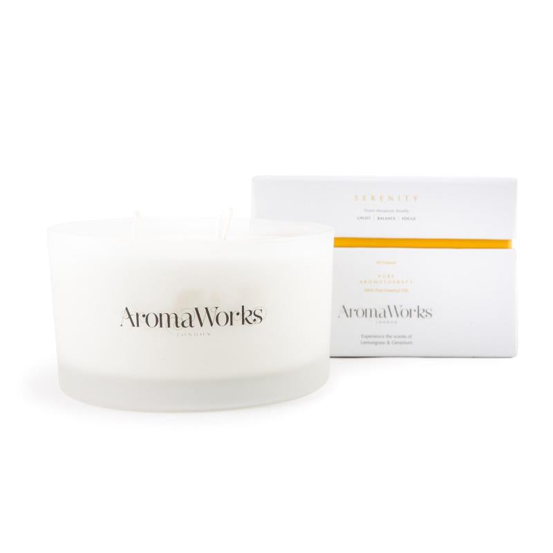 Serenity Candle 3 Wick Large by Aromaworks for Unisex - 14.1 oz Candle