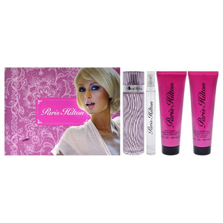 Paris Hilton by Paris Hilton for Women - 4 Pc Gift Set 3.4oz EDP Spray, 0.34oz EDP Spray, 3oz Body Lotion, 3oz Bath and Shower Gel