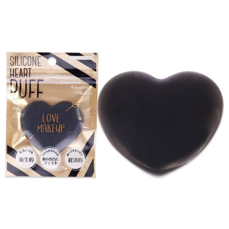 Silicone Heart Puff - Mat Black by Sun Smile for Women - 1 Pc Sponge