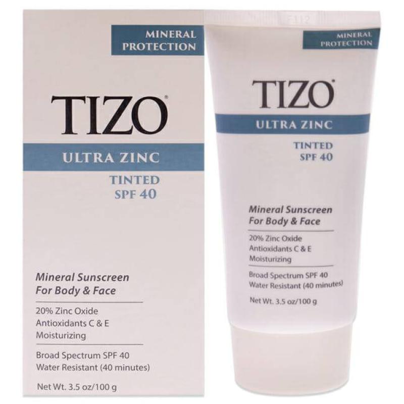 Body And Face Lightly Tinted SPF 40 by Tizo for Unisex - 3.5 oz Sunscreen