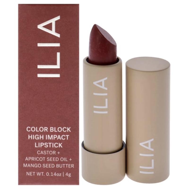 Color Block Lipstick - Rosette by ILIA Beauty for Women - 0.14 oz Lipstick