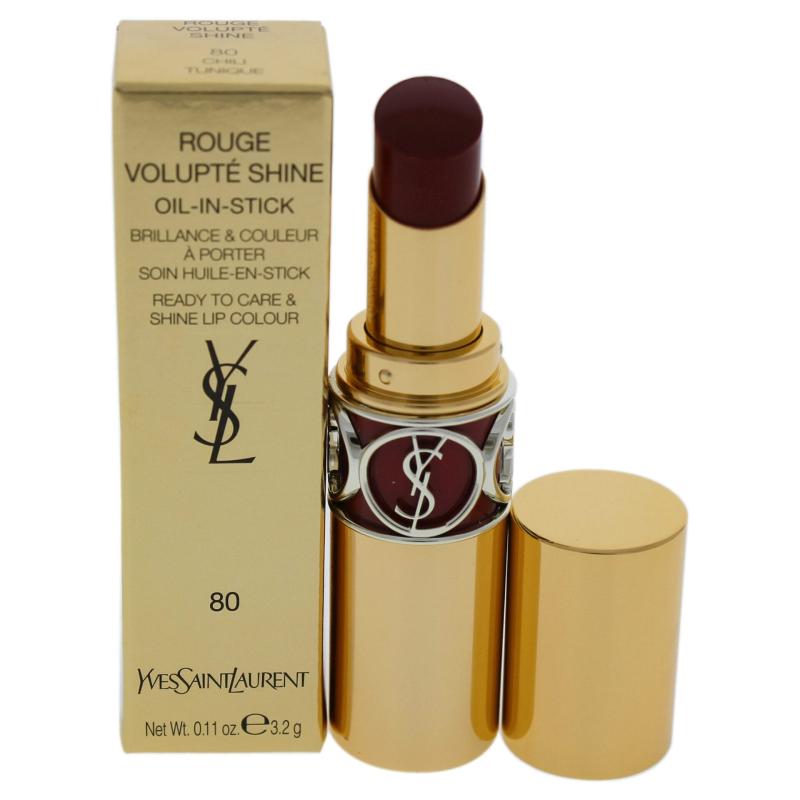 Rouge Volupte Shine Oil-In-Stick Lipstick - 80 Chili Tunique by Yves Saint Laurent for Women - 0.11 oz Lipstick