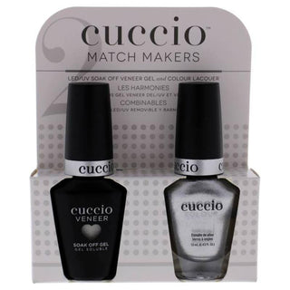 Match Makers Set - Hong Kong Harbor by Cuccio Colour for Women - 2 Pc 0.44oz Veneer Soak Of Gel Nail Polish, 0.43oz Colour Nail Polish