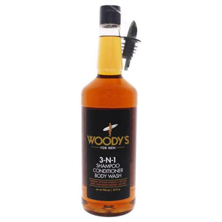 3-In-1 Shampoo Conditioner and Body Wash by Woodys for Men - 32 oz Shampoo
