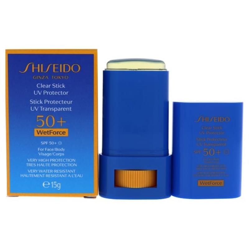 Clear Stick UV Protector WetForce SPF 50 by Shiseido for Unisex - 0.52 oz Sunscreen