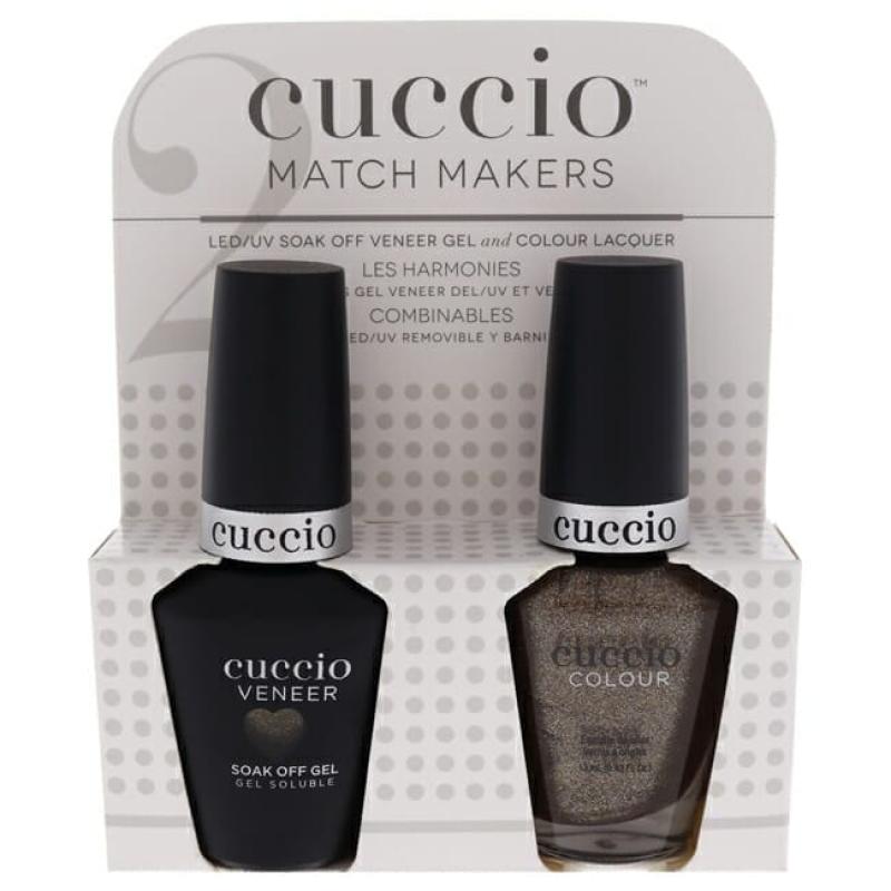 Match Makers Set - Nurture Nature by Cuccio Colour for Women - 2 Pc 0.44oz Veneer Soak Of Gel Nail Polish, 0.43oz Colour Nail Polish