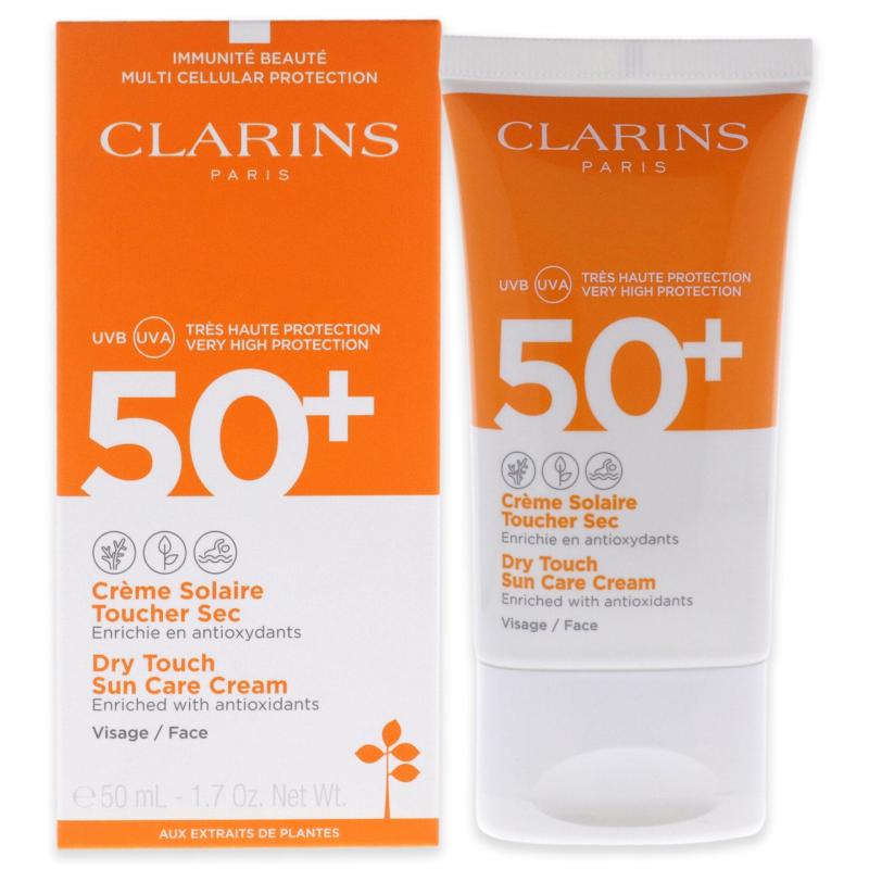 Dry Touch Sun Care Cream SPF 50 by Clarins for Unisex - 1.7 oz Sunscreen