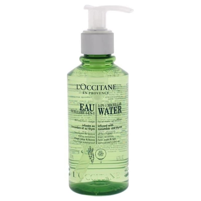3-In-1 Micellar Water Facial Make-Up Remover by LOccitane for Women - 6.7 oz Makeup Remover