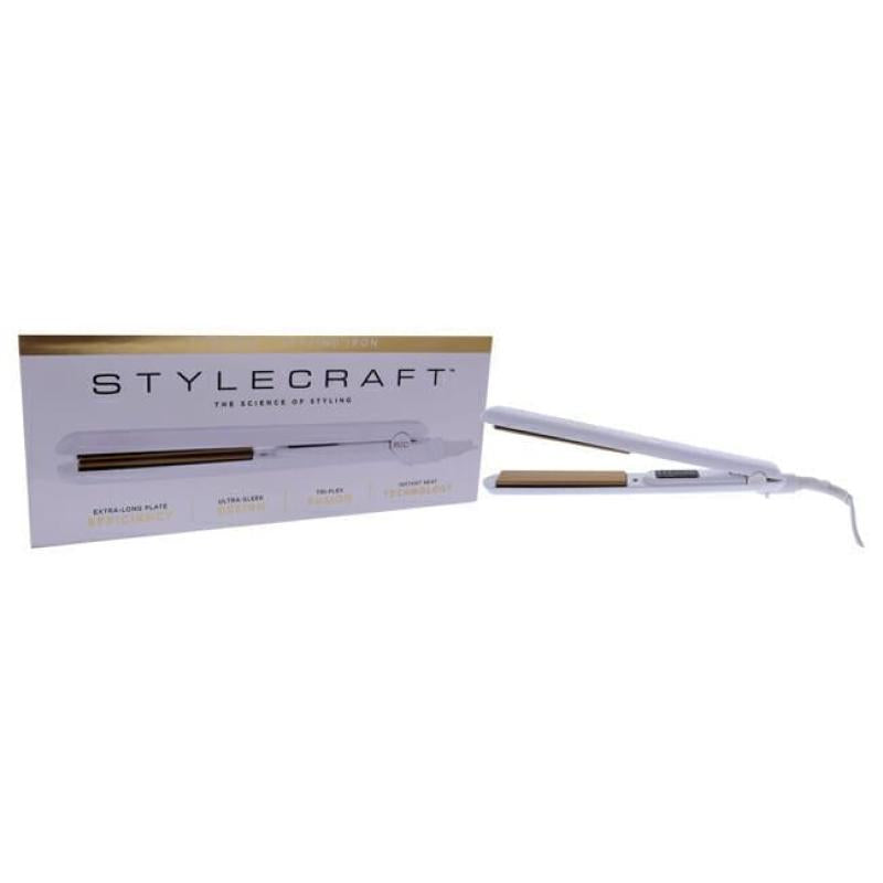 Ultra Styling Iron - SCUS1W White by StyleCraft for Unisex - 1 Inch Flat Iron