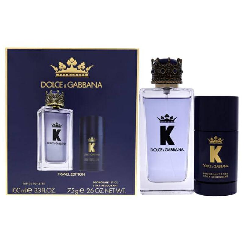K by Dolce and Gabbana for Men - 2 Pc Gift Set 3.3oz EDT Spray, 2.6oz Deodorant Stick