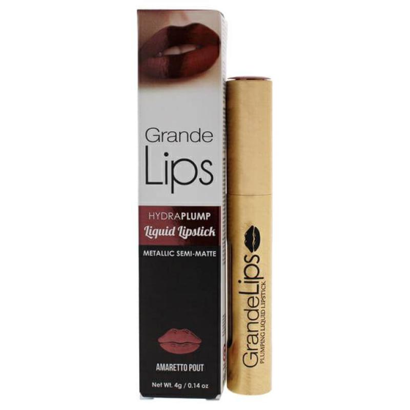 GrandeLIPS Plumping Liquid Lipstick Metallic Semi Matte - Amaretto Pout by Grande Cosmetics for Women - 0.14 oz Lipstick