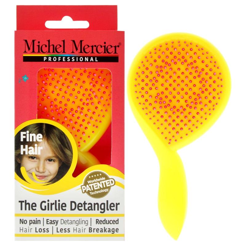 The Girlie Detangler Brush Fine Hair - Pink-Yellow by Michel Mercier for Women - 1 Pc Hair Brush