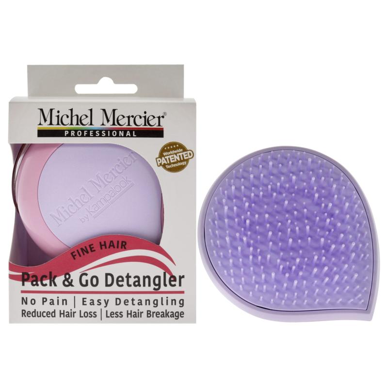 Pack and Go Detangler Fine Hair - Purple-Pink by Michel Mercier for Unisex - 1 Pc Hair Brush