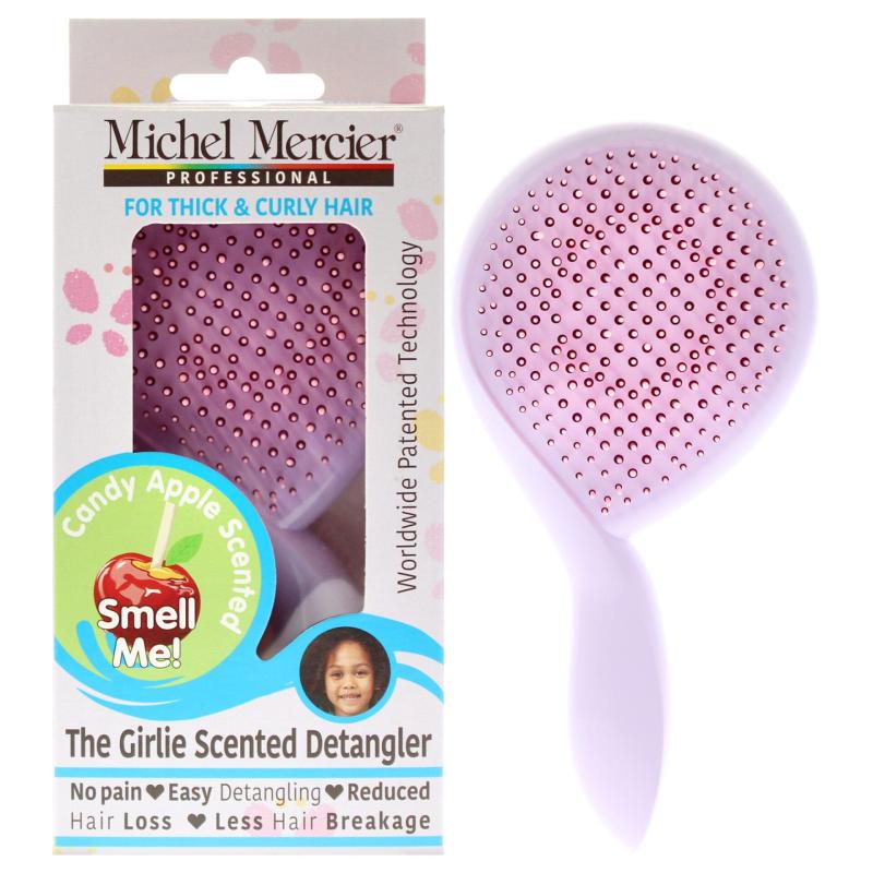 The Girlie Scented Detangler Brush Candy Apple Thick and Curly Hair - Purple-Pink by Michel Mercier for Women - 1 Pc Hair Brush