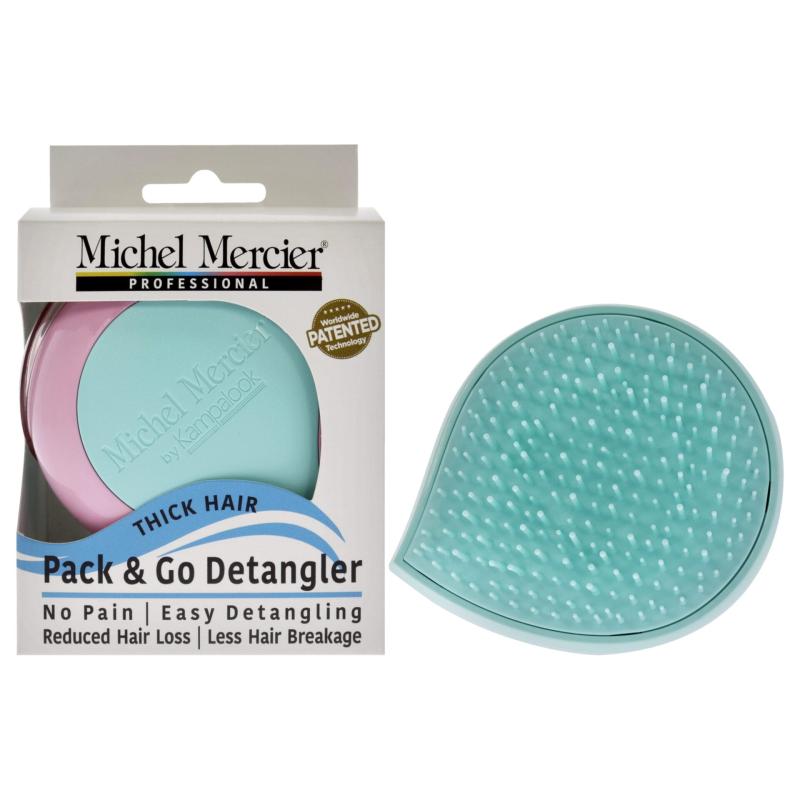 Pack and Go Detangler Thick Hair - Turquoise-Pink by Michel Mercier for Unisex - 1 Pc Hair Brush
