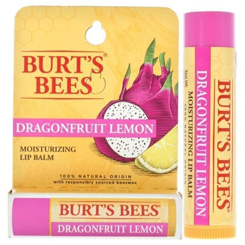 Dragonfruit Lemon Moisturizing Lip Balm by Burts Bees for Unisex - 0.15 oz Lip Balm