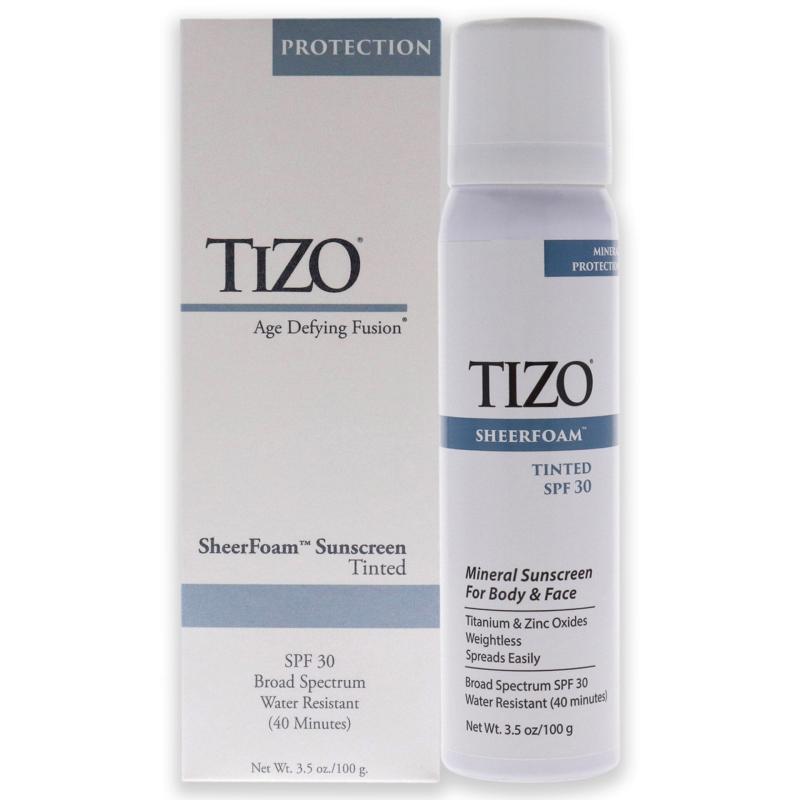 SheerFoam Body And Face Tinted SPF 30 by Tizo for Unisex - 3.5 oz Sunscreen