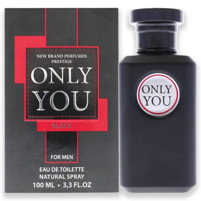 Only You Black by New Brand for Men - 3.3 oz EDT Spray