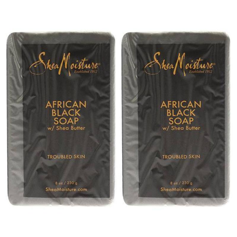 African Black Soap Bar Acne Prone And Troubled Skin By Shea Moisture For Unisex - 8 Oz Pack Of 2