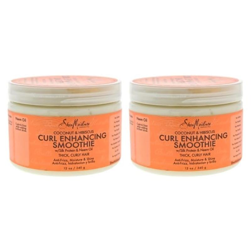 Coconut &amp; Hibiscus Curl Enhancing Smoothie - Pack of 2 by Shea Moisture for Unisex - 12 oz Cream