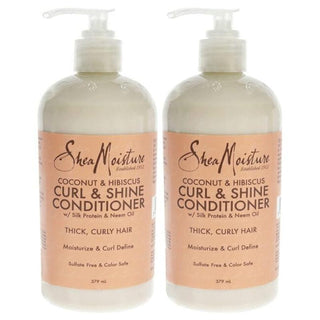 Coconut &amp; Hibiscus Curl &amp; Shine Conditioner - Pack of 2 by Shea Moisture for Unisex - 13 oz Conditioner