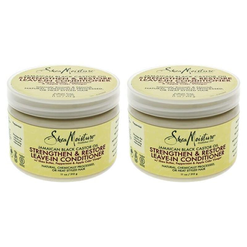 Jamaican Black Castor Oil Strengthen &amp; Grow Leave-In Conditioner - Pack of 2 by Shea Moisture for Unisex - 11 oz Conditioner