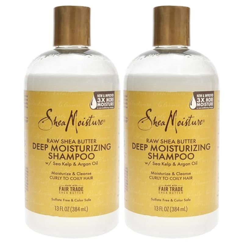 Raw Shea Butter Moisture Retention Shampoo - Pack of 2 by Shea Moisture for Unisex - 13 oz Shampoo