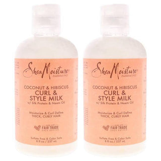 Coconut &amp; Hibiscus Curl &amp; Style Milk - Pack of 2 by Shea Moisture for Unisex - 8 oz Cream