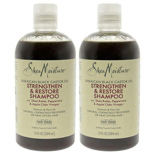 Jamaican Black Castor Oil Strengthen, Grow And Restore Shampoo - Pack of 2 by Shea Moisture for Unisex - 13 oz Shampoo