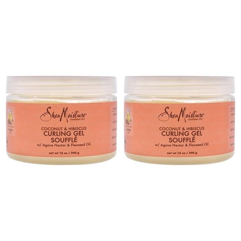 Coconut &amp; Hibiscus Curling Gel Souffle - Pack of 2 by Shea Moisture for Unisex - 12 oz Gel