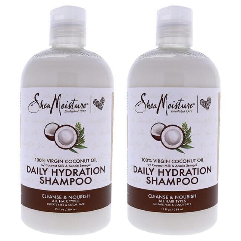 100% Virgin Coconut Oil Daily Hydration Shampoo - Pack of 2 by Shea Moisture for Unisex - 13 oz Shampoo