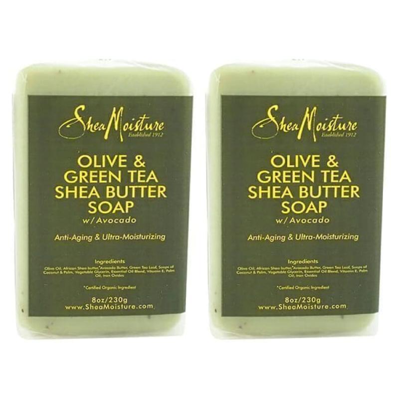 Shea Moisture Olive &amp; Green Tea Shea Butter Soap-Anti Aging &amp; Ultra Moisturizing - Pack Of 2 By Shea Moisture For Unisex - 8 Oz Soap