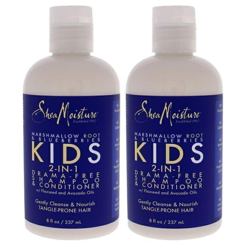 Marshmallow Root and Blueberries Kids 2-In-1 Shampoo and Conditioner - Pack of 2 by Shea Moisture for Kids - 8 oz Shampoo and Conditioner
