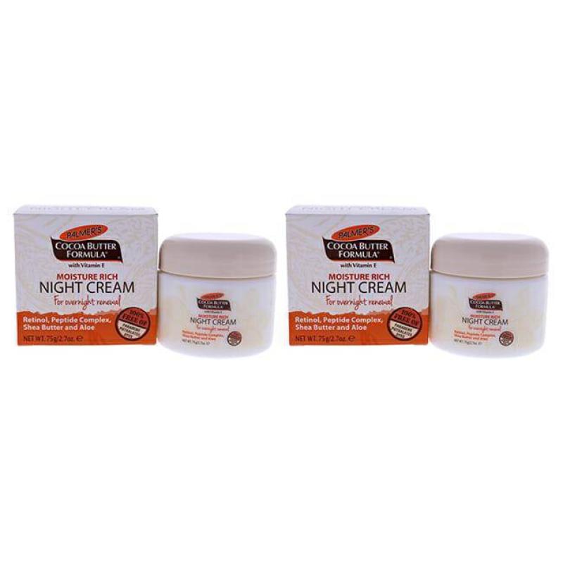 Cocoa Butter Moisture Rich Night Cream - Pack of 2 by Palmers for Unisex - 2.7 oz Cream