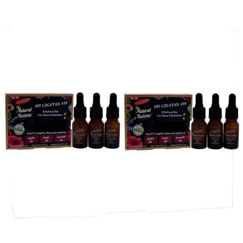 Natural Fusions Shine and Hydration DIY Cocktail Kit - Pack of 2 by Palmers for Unisex - 3 x 0.33 oz Jojoba Oil, Argan Oil, Avocado Oil