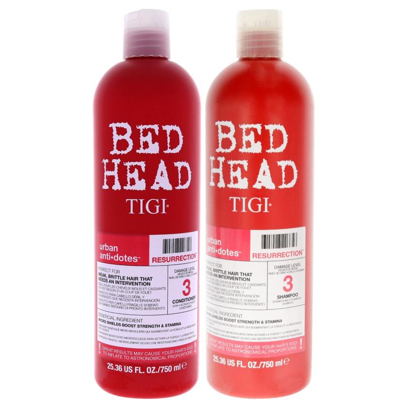 Bed Head Urban Antidotes Resurrection Shampoo and Conditioner Kit by TIGI for Unisex - 2 Pc Kit 25.36 Shampoo, 25.36 Conditioner