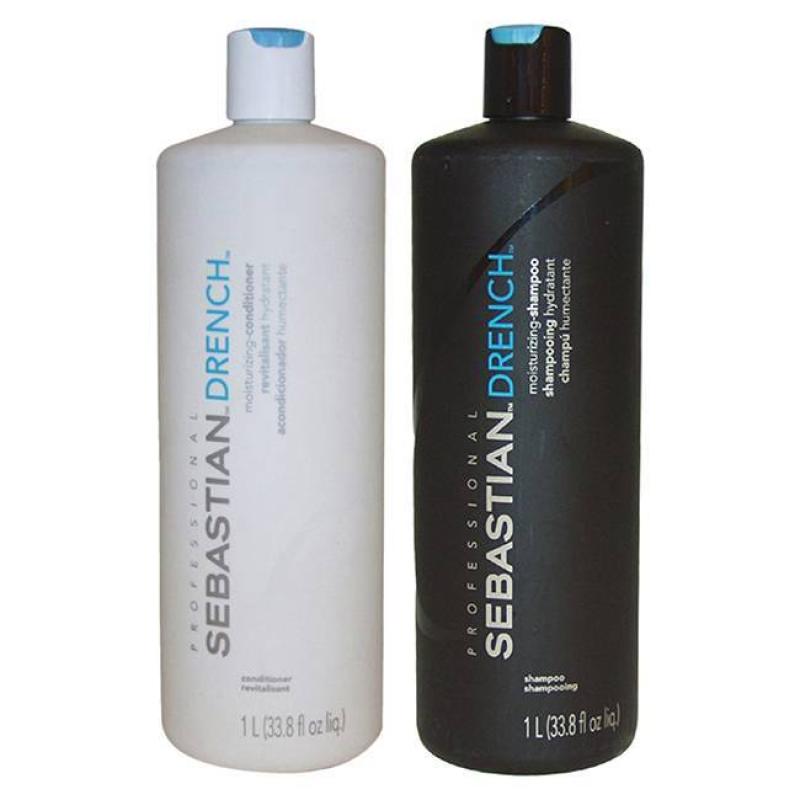 Drench Moisturizing Shampoo and Conditioner Kit by Sebastian for Unisex - 2 Pc Kit 33.8oz Shampoo, 33.8oz Conditioner