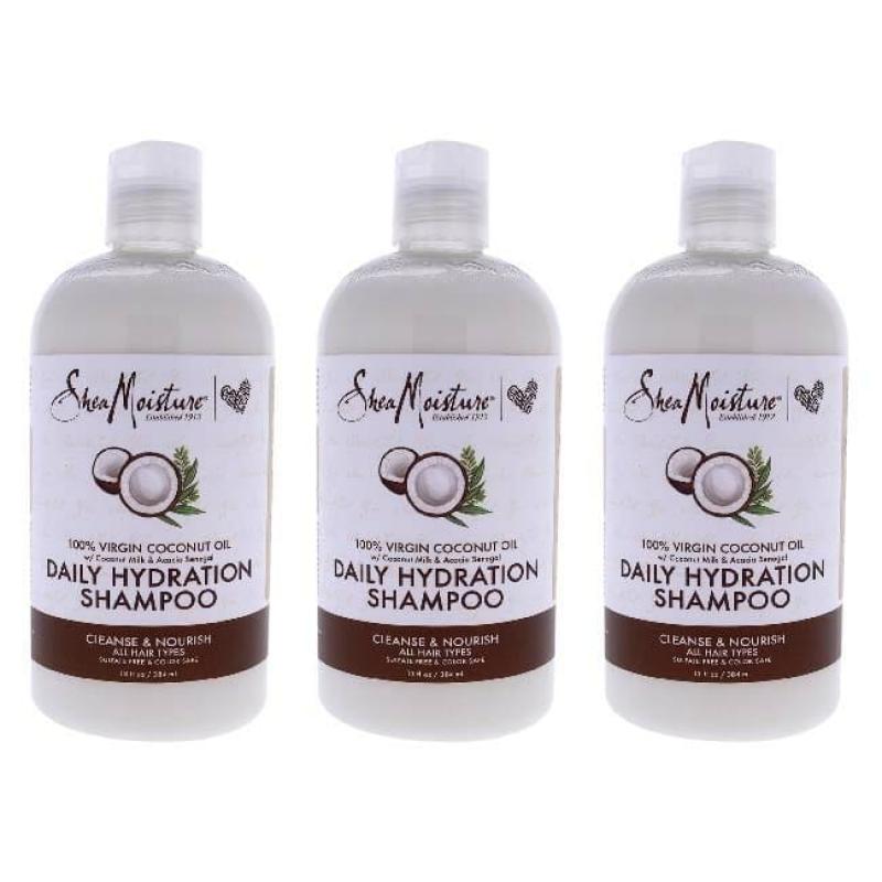 100 Percent Virgin Coconut Oil Daily Hydration Shampoo by Shea Moisture for Unisex - 13 oz Shampoo - Pack of 3