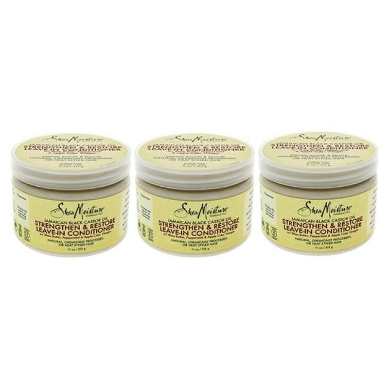Jamaican Black Castor Oil Strengthen and Restore Leave-In Conditioner by Shea Moisture for Unisex - 11 oz Conditioner - Pack of 3
