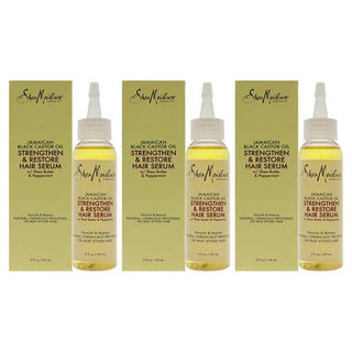 Jamaican Black Castor Oil Strengthen and Restore Hair Serum by Shea Moisture for Unisex - 2 oz Serum - Pack of 3