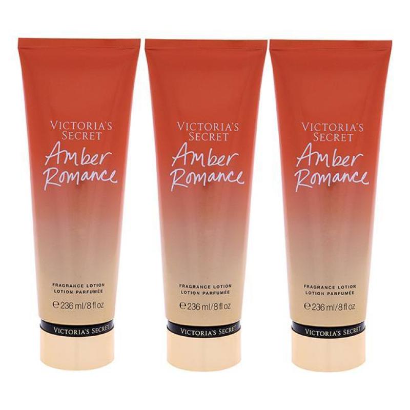 Amber Romance Fragrance Lotion by Victorias Secret for Women - 8 oz Body Lotion - Pack of 3